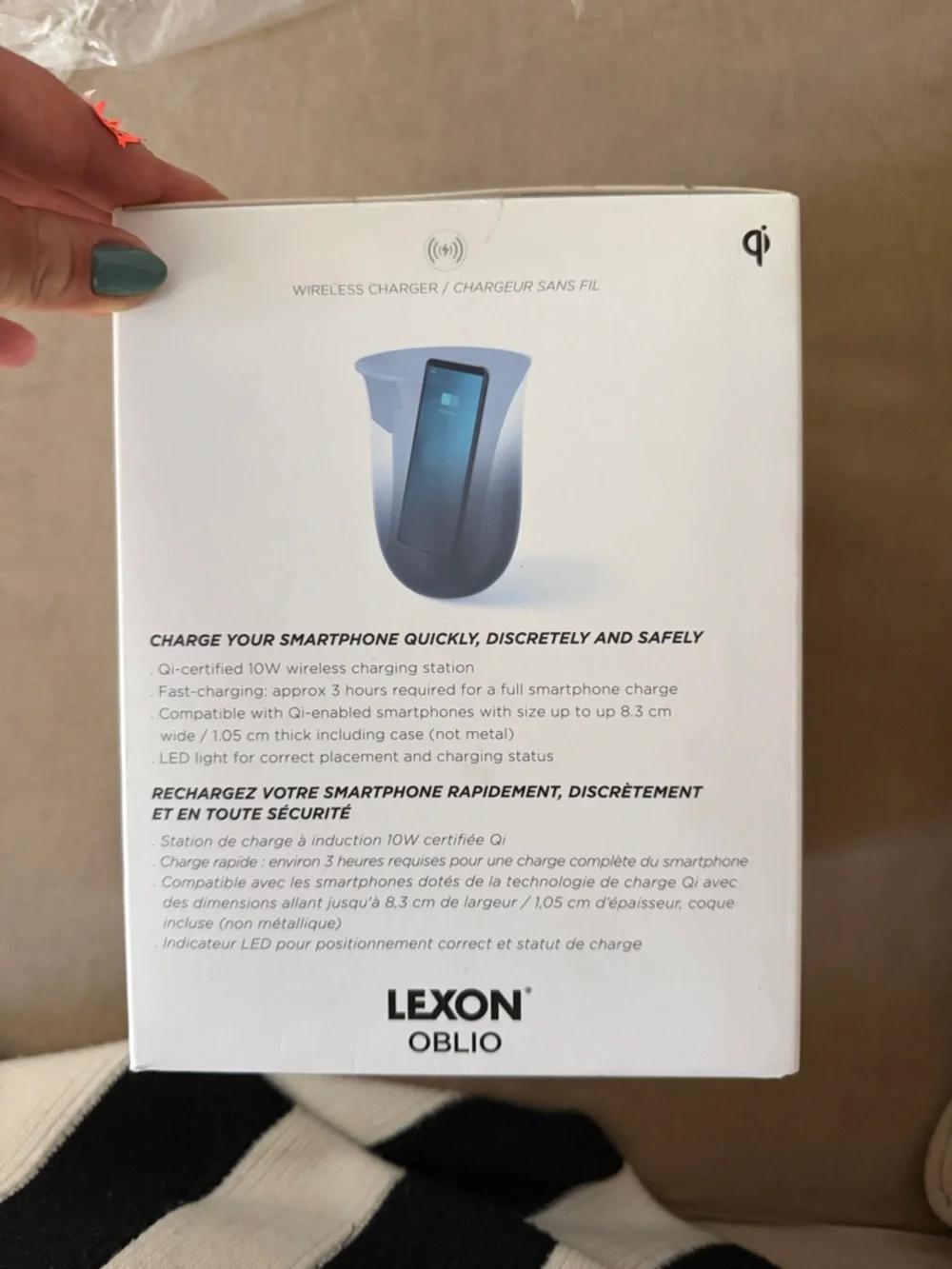 LEXON Oblio 2-in-1 Charging Station - Sky Blue
